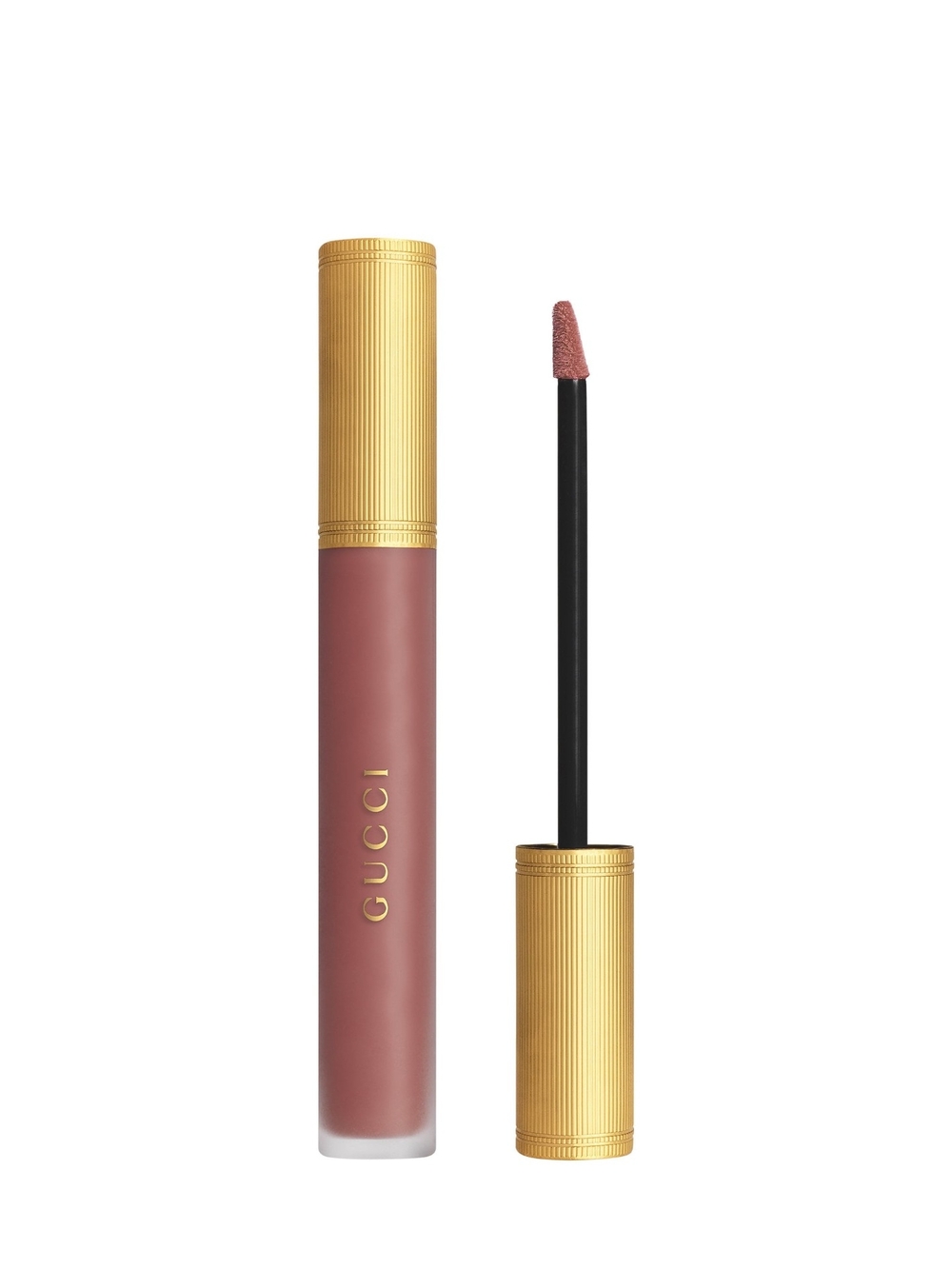 Gucci Rouge Liquid Matte Lip Color Transfer Proof In Shade 208